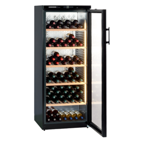 利勃單溫區獨立式不鏽鋼酒櫃168瓶>型號：WKb 4112+基本安裝產品圖