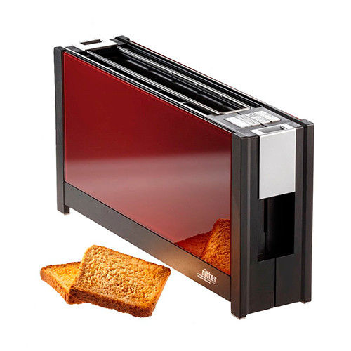 德國原裝-ritter volcano 5 晶湛強化玻璃烤麵包機 明紅  |產品專區|廚房家電|德國 ritter烤麵包機