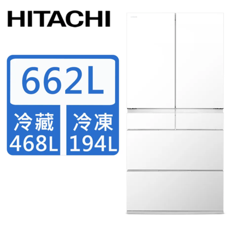 HITACHI日立662公升日本原裝變頻六門冰箱RGG670YJ (XM紫鏡/XW白/XK黑)+基本安裝