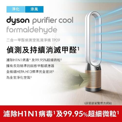 Dyson Purifier Cool™ Formaldehyde 二合一甲醛偵測空氣清淨機 TP09 (白金色)示意圖