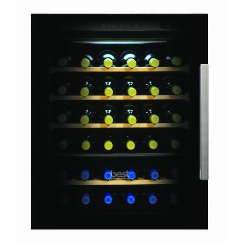義大利 best 崁入式雙溫冷藏酒櫃/ 飲料櫃>型號：WE-555-R無邊框 右把手容量：101公升 / 36瓶  |產品專區|進口酒櫃|Best 酒櫃